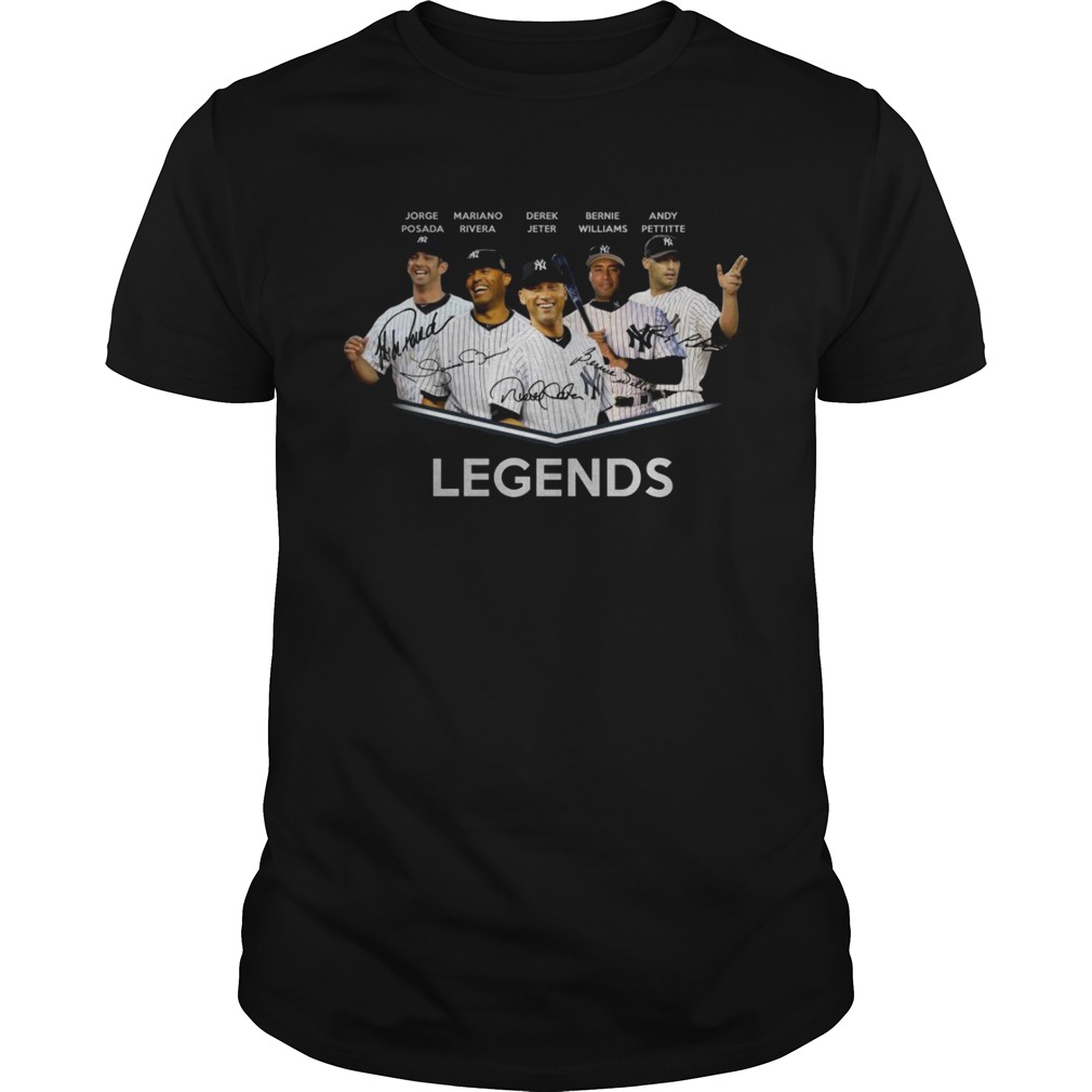 Baseball Yankees Derek Jeter Jorge Posada Mariano Rivera Andy Pettitte legends shirt