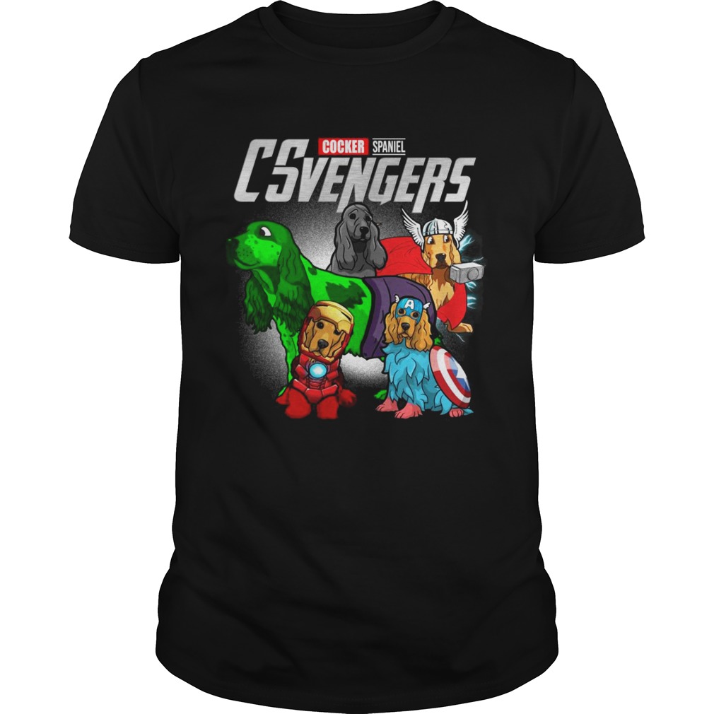 Cocker Spaniel CSvengers Marvel Avengers engame tshirts