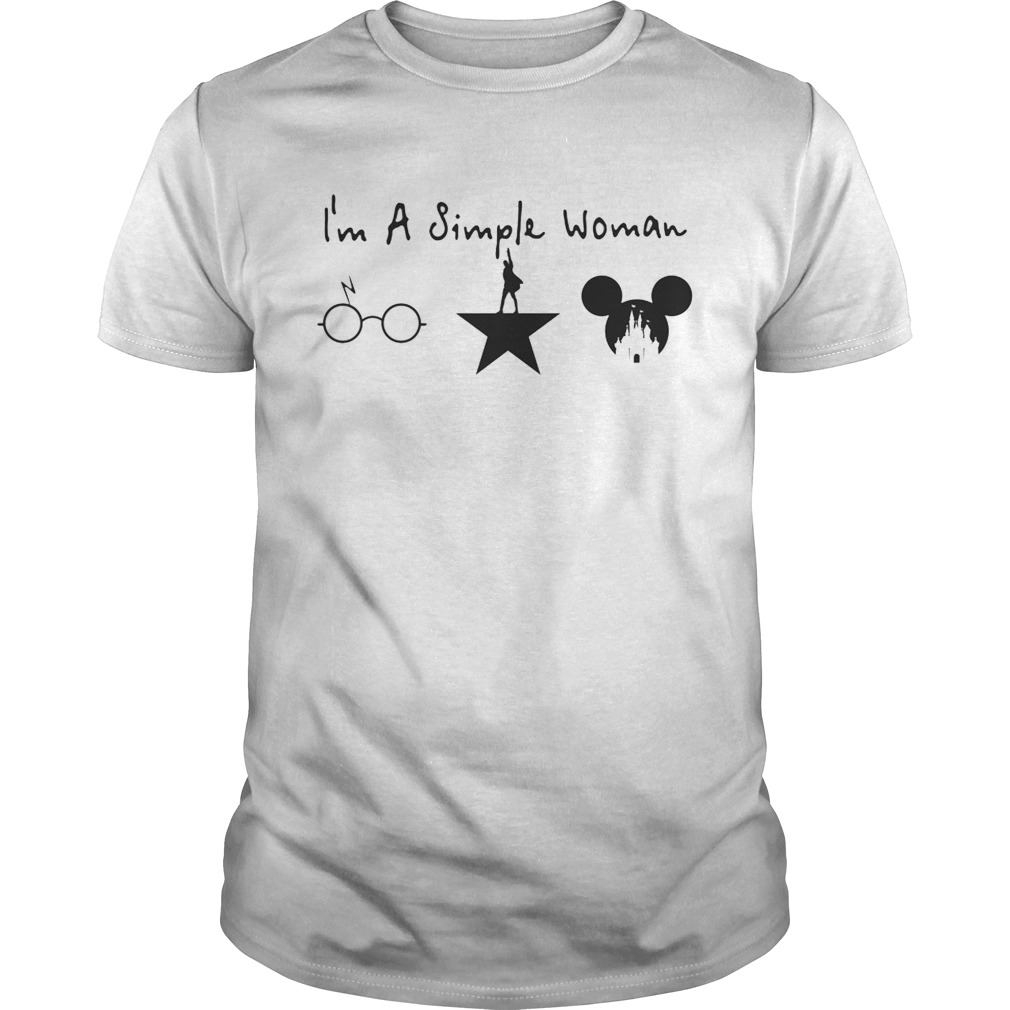 I’m a simple woman Harry Potter Avenger and Disney Mickey tshirt