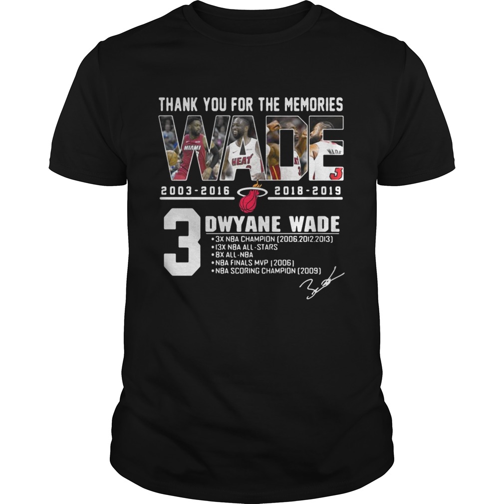 Miami Heat Dwyane Wade Thank You For The Memories shirt
