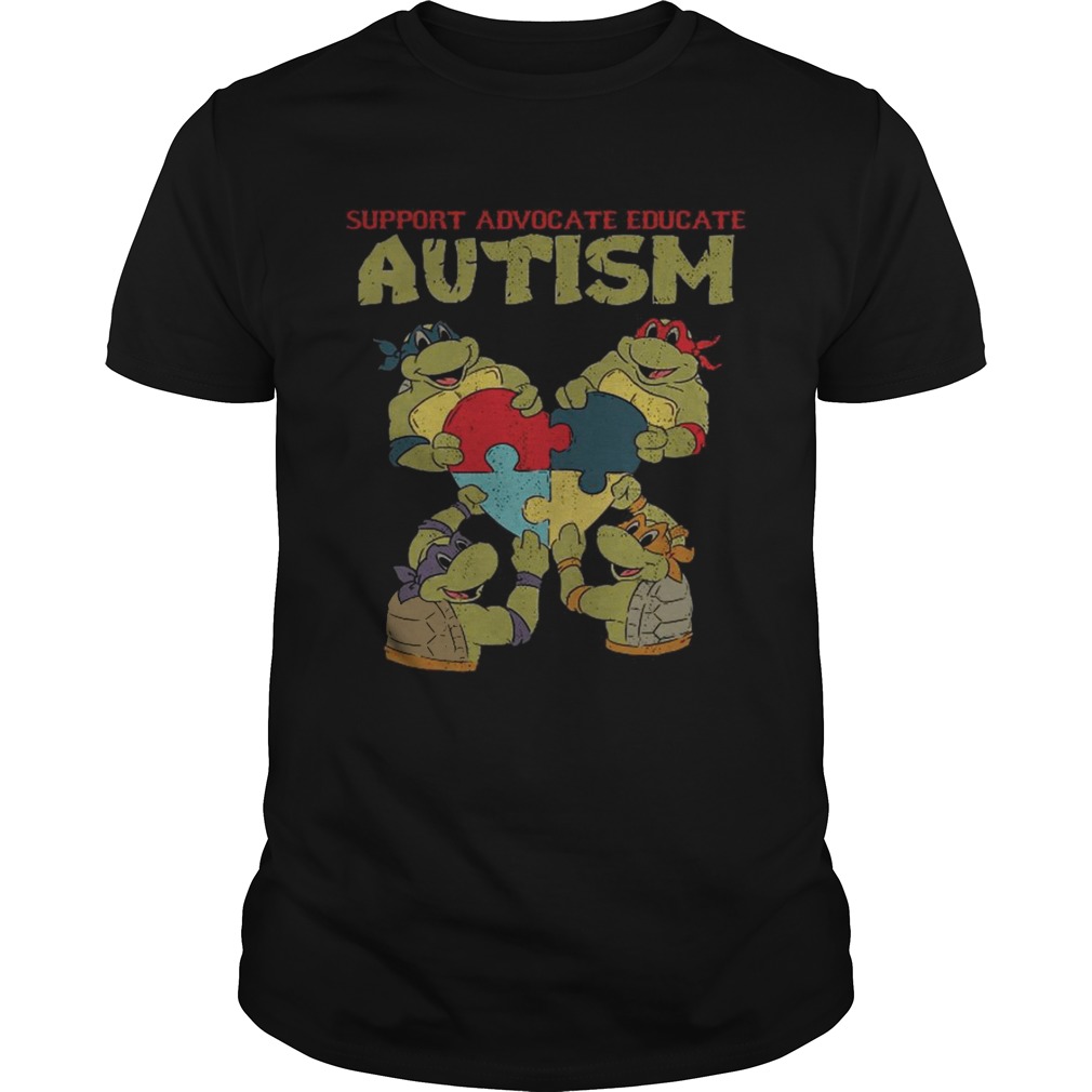 Ninja turtle support advocate educate autism tshirt