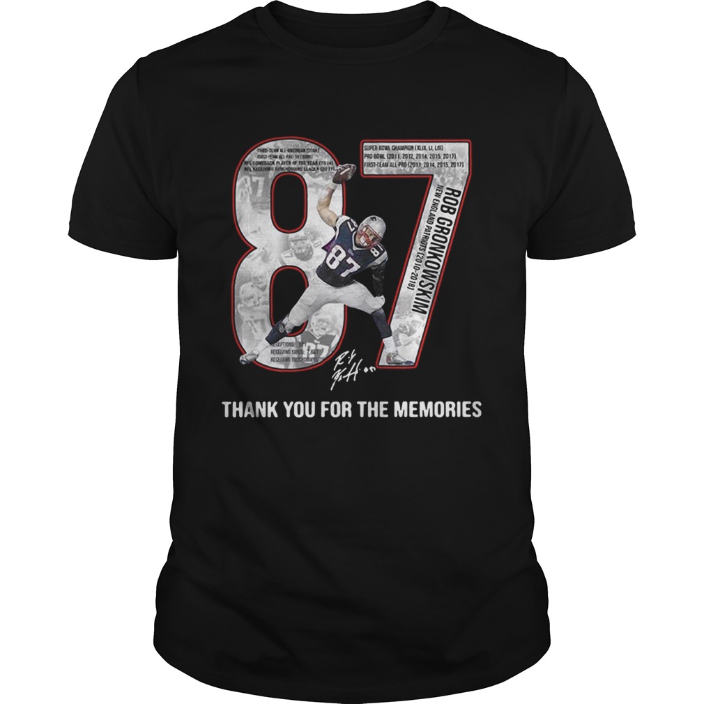 Rob Gronkowski 2010 2018 thank you for the memories shirt