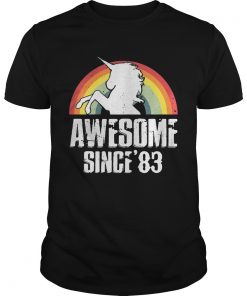 Guys Unicorn awesome since83 retro shirt
