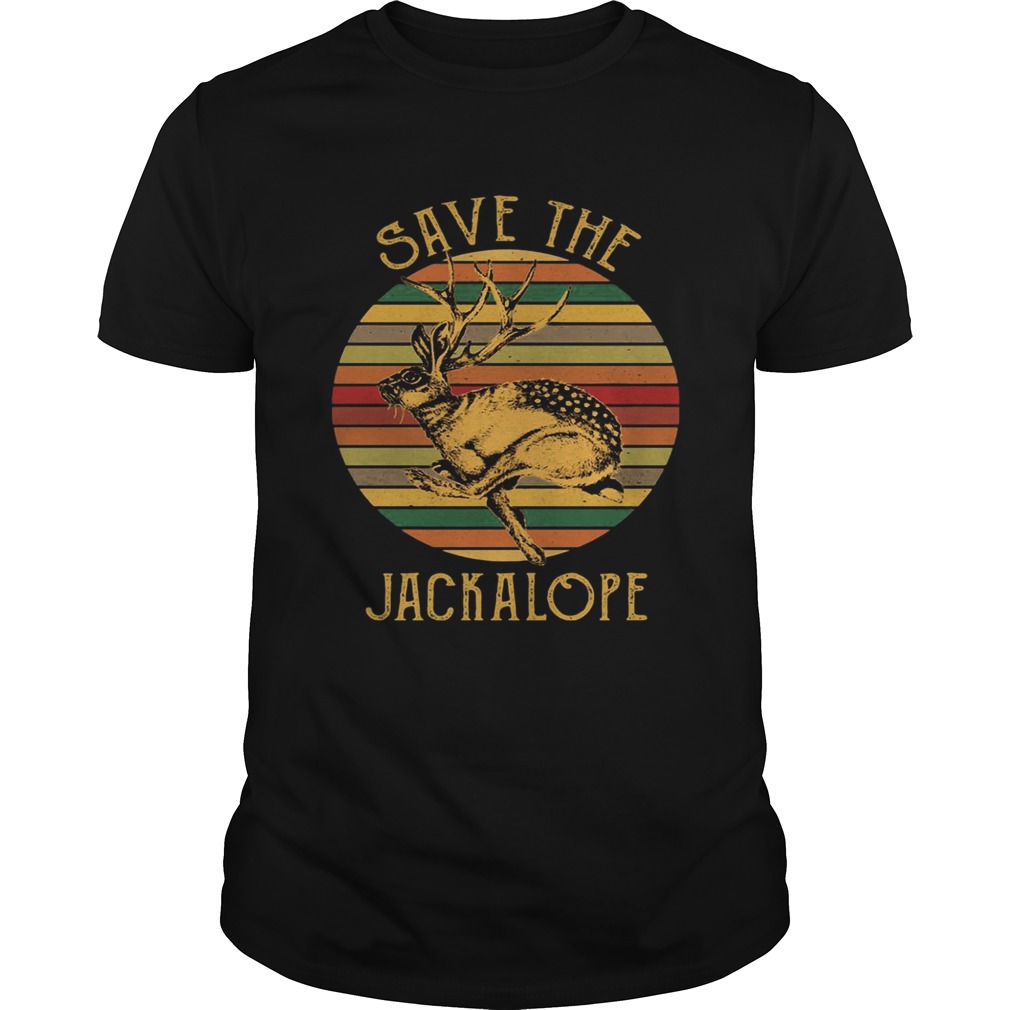 Vintage Save The Jackalope Funny Rabbit With Horn T-shirt