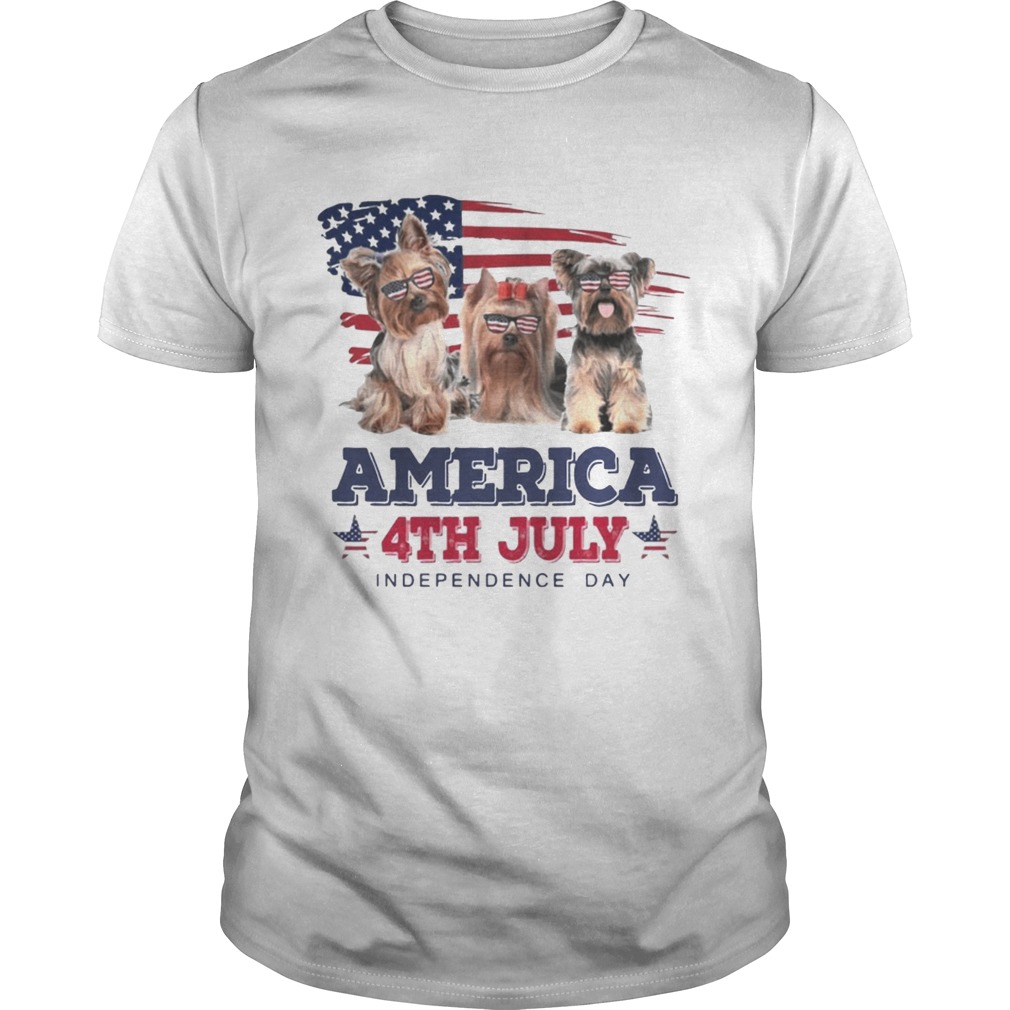 Cool Yorkshire Terrier America 4th July Independence Day Tshirt
