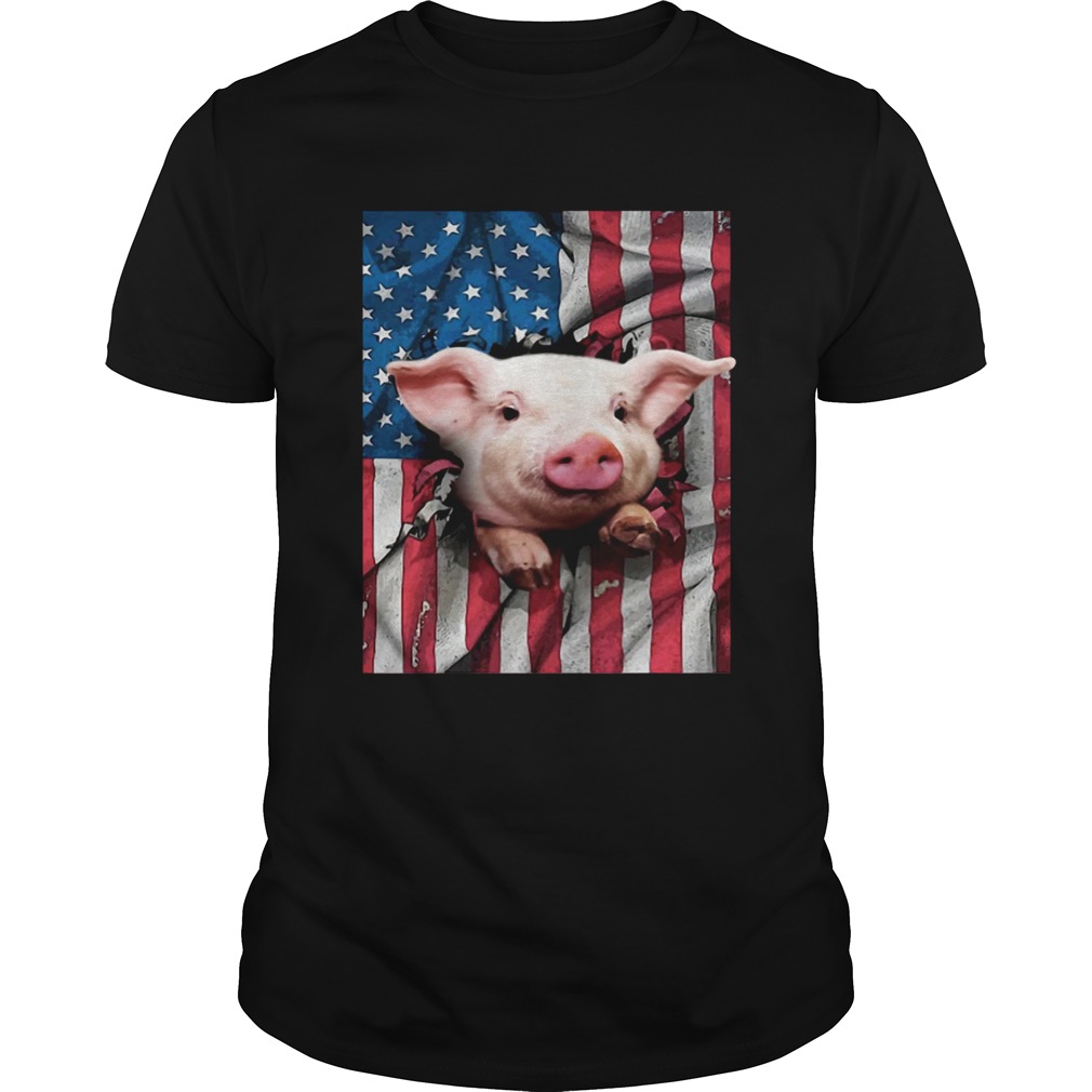 American Flag Pig Shirt