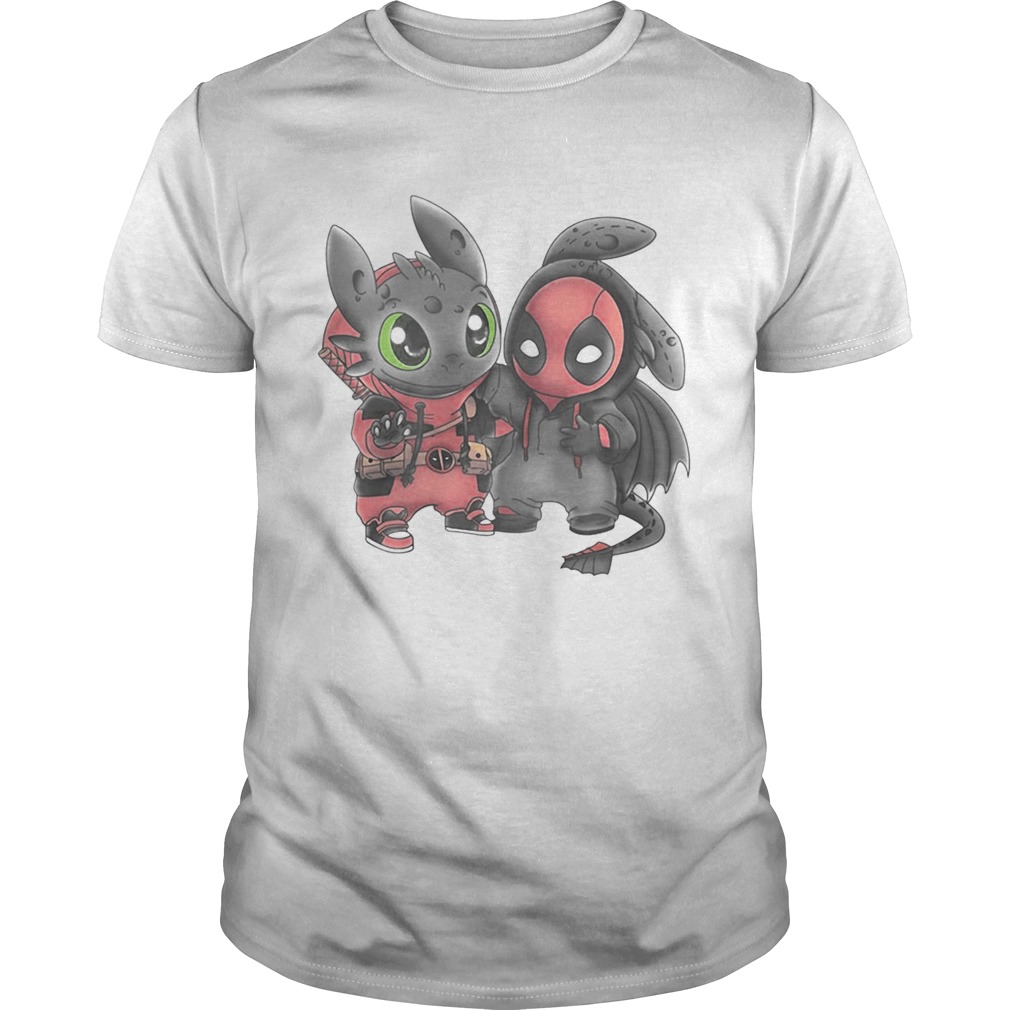 Baby Toothless and Deadpool shirt