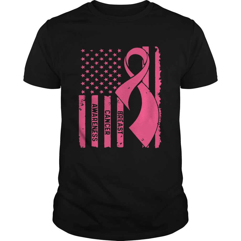 Breast Cancer Awareness American Flag Shirt