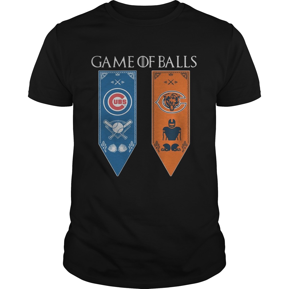 Game of Thrones game of balls Chicago Cubs and Chicago Bears shirt