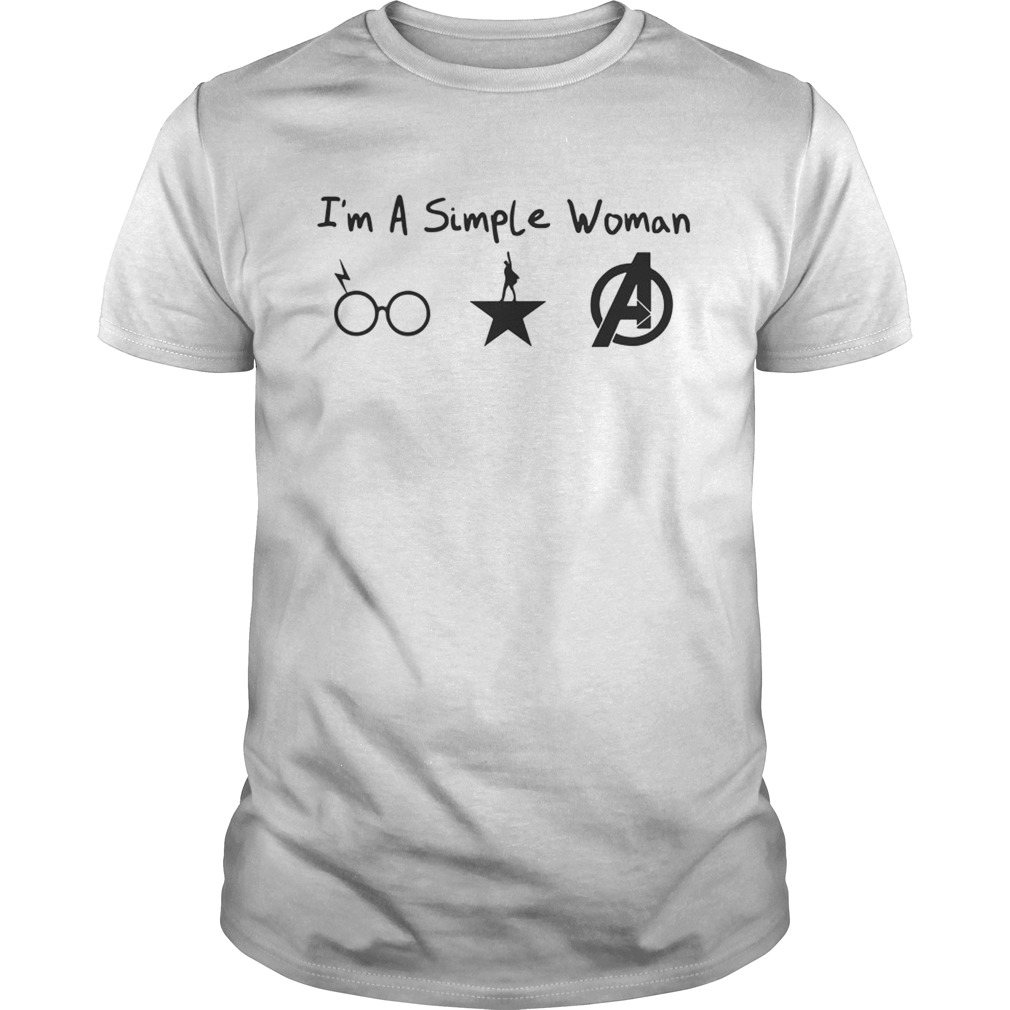 I’m A Simple Woman Harry Potter Hamilton Avengers Shirt