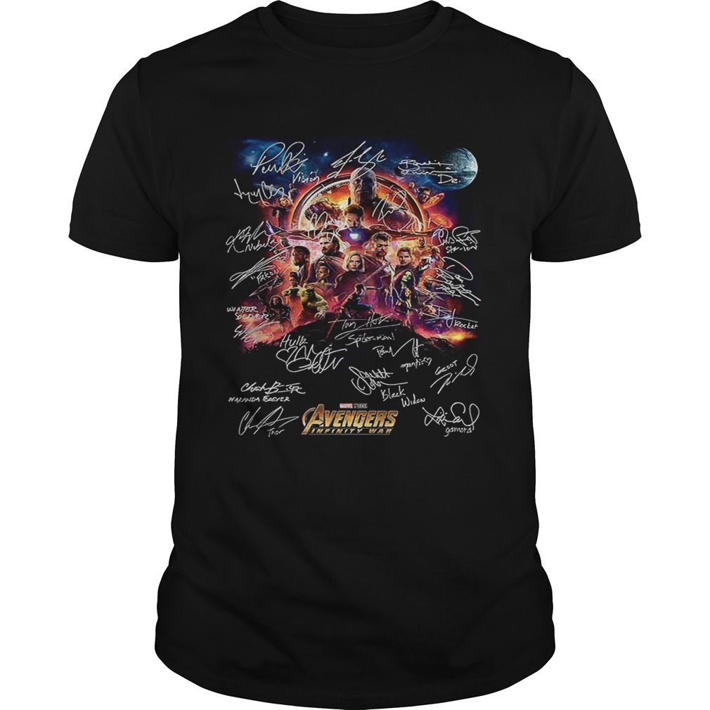 Marvel avengers infinity war signature all heroes t shirt