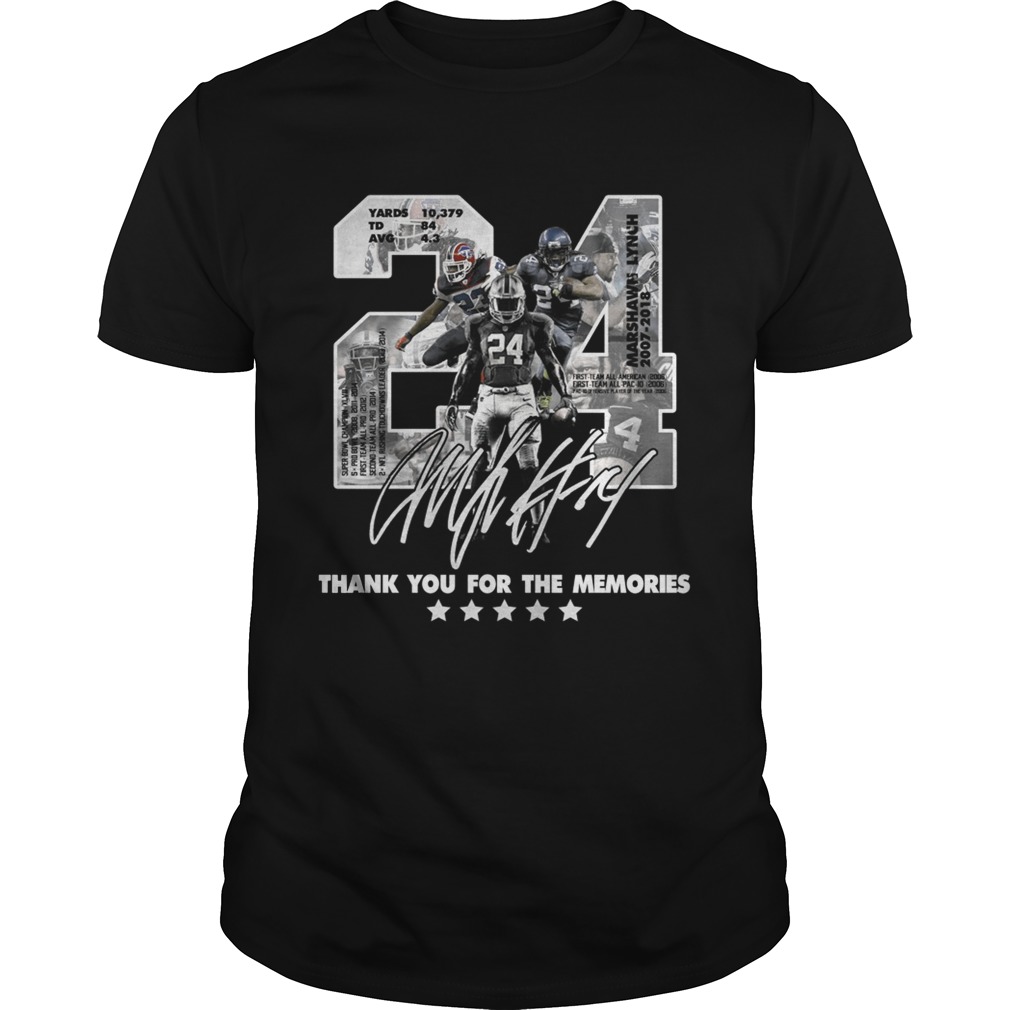 Official 24 Marshawn Lynch thank you for the memories shirt