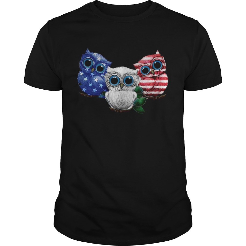 Owl American flag shirt