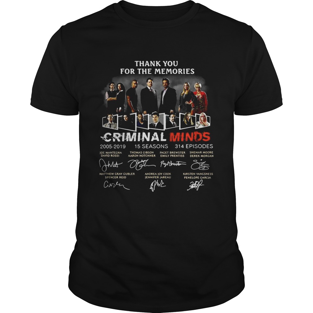 Thank you for the memories Criminal Minds 2005-2019 signature shirt