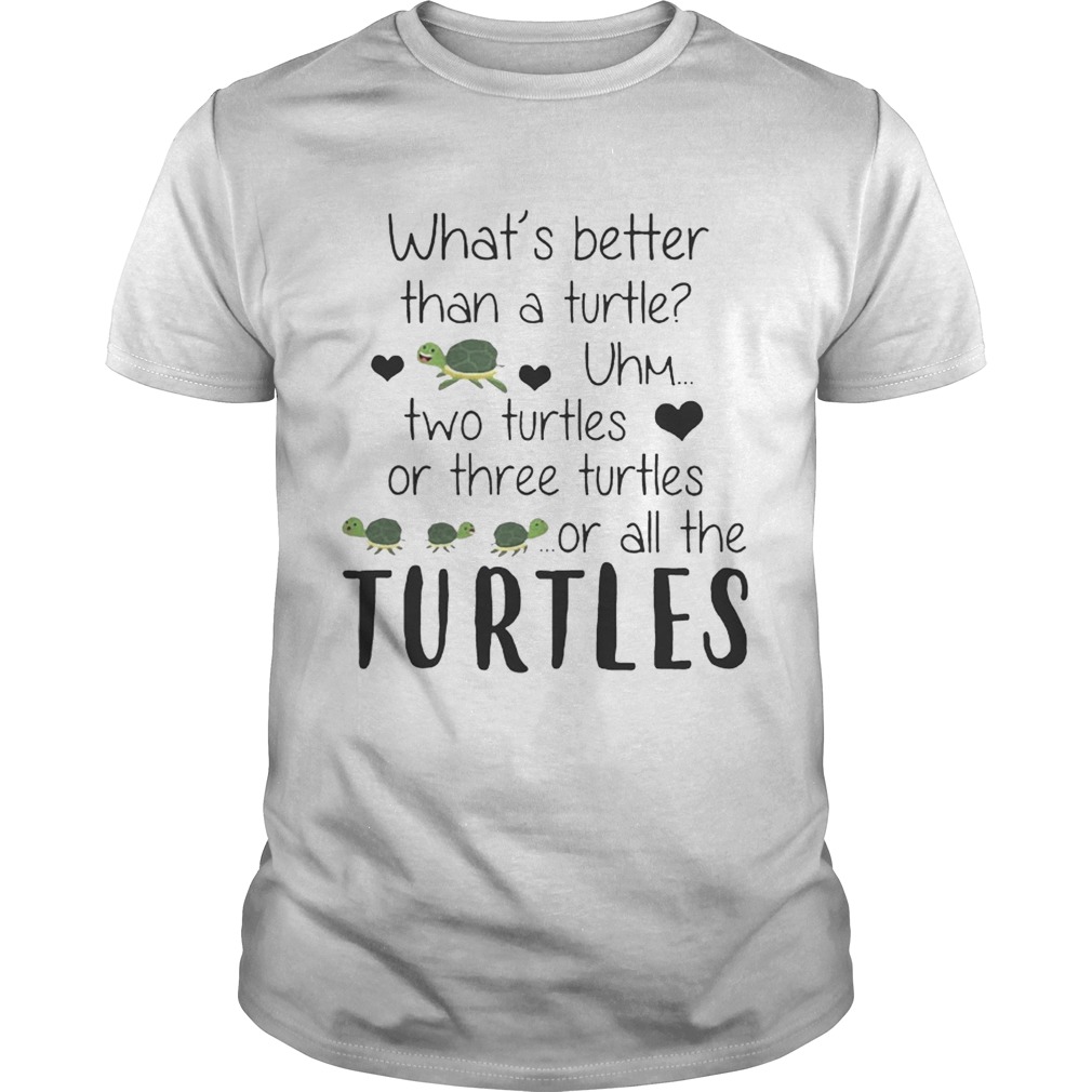 What’s Better Than A Turtle Uhm Two Turtles Or Three Turtles Or All The Turtles shirt