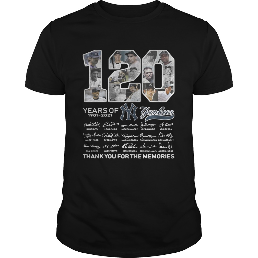 120 years of New York Yankees signature thank you for the shirt