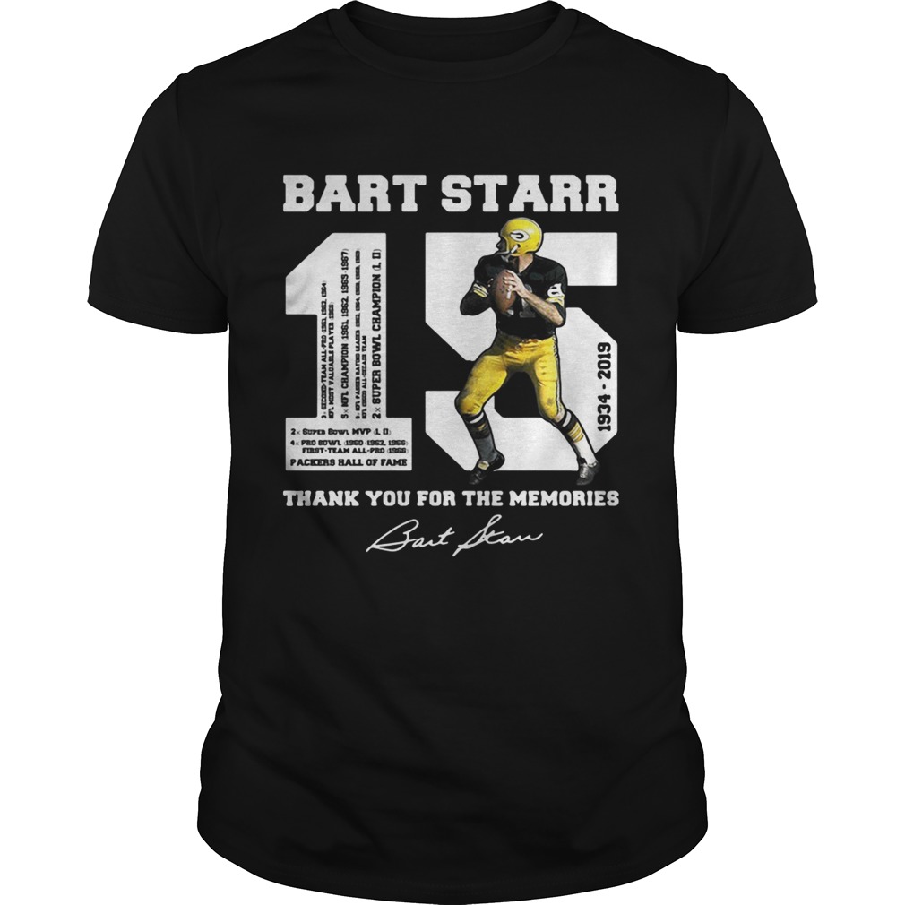 Bart Starr 15 19342019 thank you for the memories shirt
