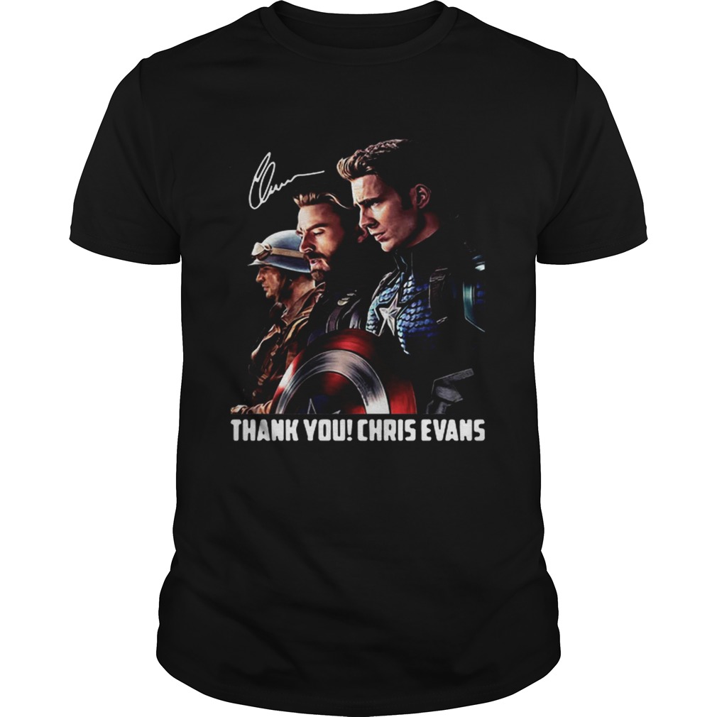 Captain America thank you Chris Evans signature shirt