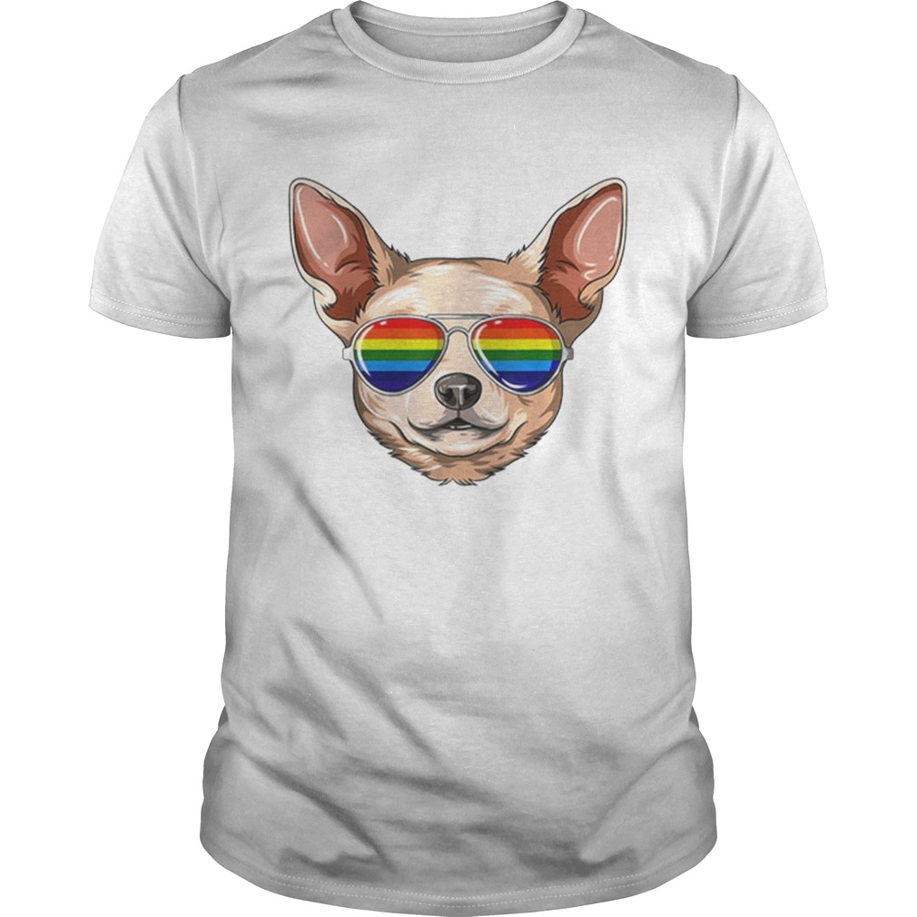 Nice Chihuahua Gay Pride Flag Lgbt Rainbow Sunglasses Chihuahua Shirt