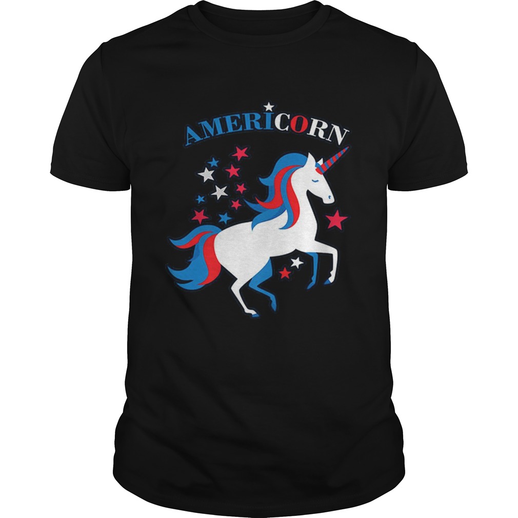 Patriotic American Flag Unicorn Americorn 4th of July shirt