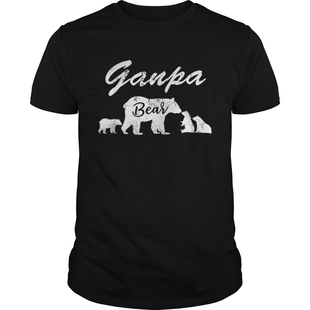 Premium Mens Ganpa Bear T With Three CubsFather Day Gifts Tee Shirt