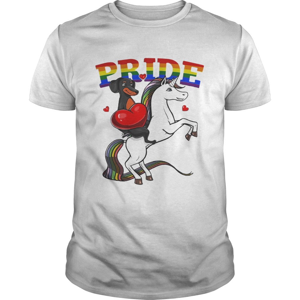 Pride Dachshund Riding Unicorn LGBT Pride Shirt