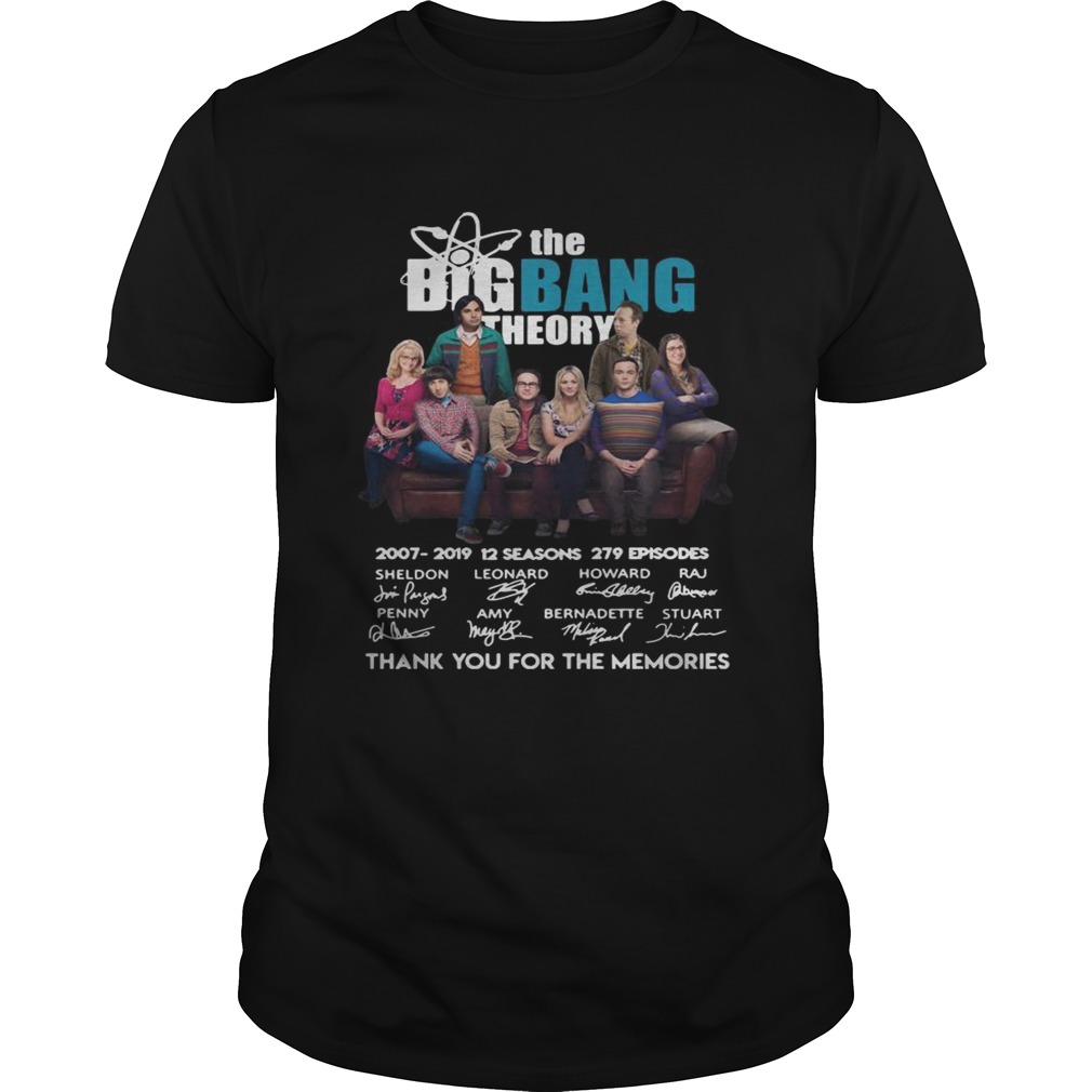 The Bigbang Theory 20072019 12 seasons 279 episodes thank you for the memories shirt