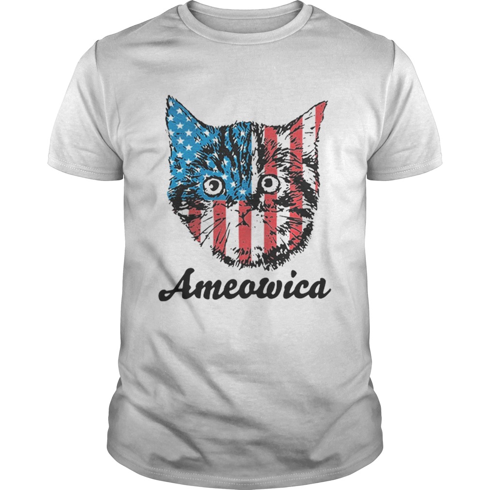 Top Ameowica Cat 4th of July Independence Day American flag shirt
