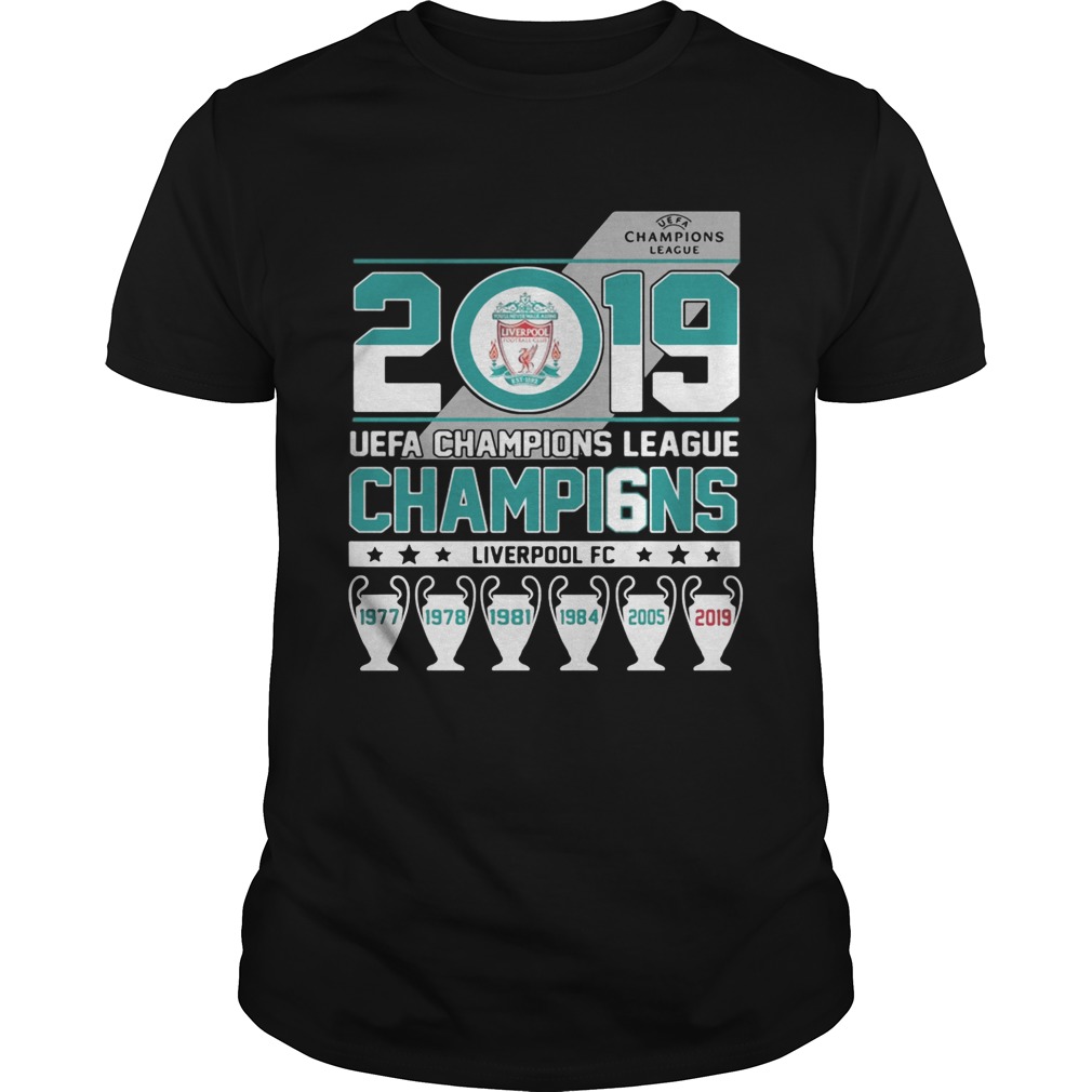 UEFA Champions League 2019 Champio6ns Liverpool FC shirt