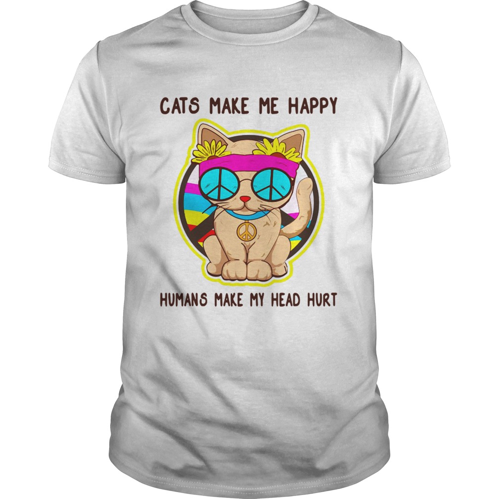 2019 Cats make me happy humans make my head hurt shirt