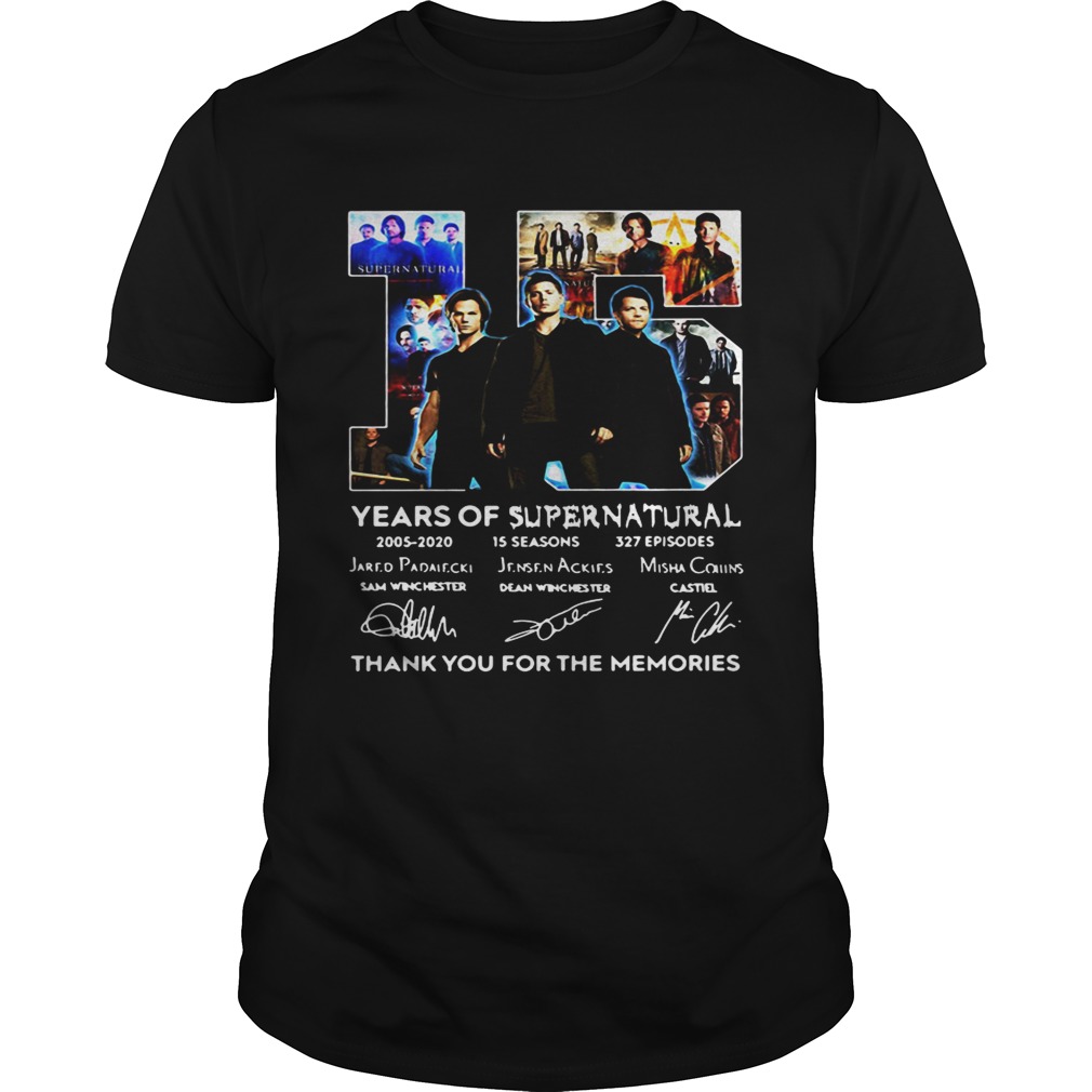 15 years of Supernatural thank you for the memories signatures shirt
