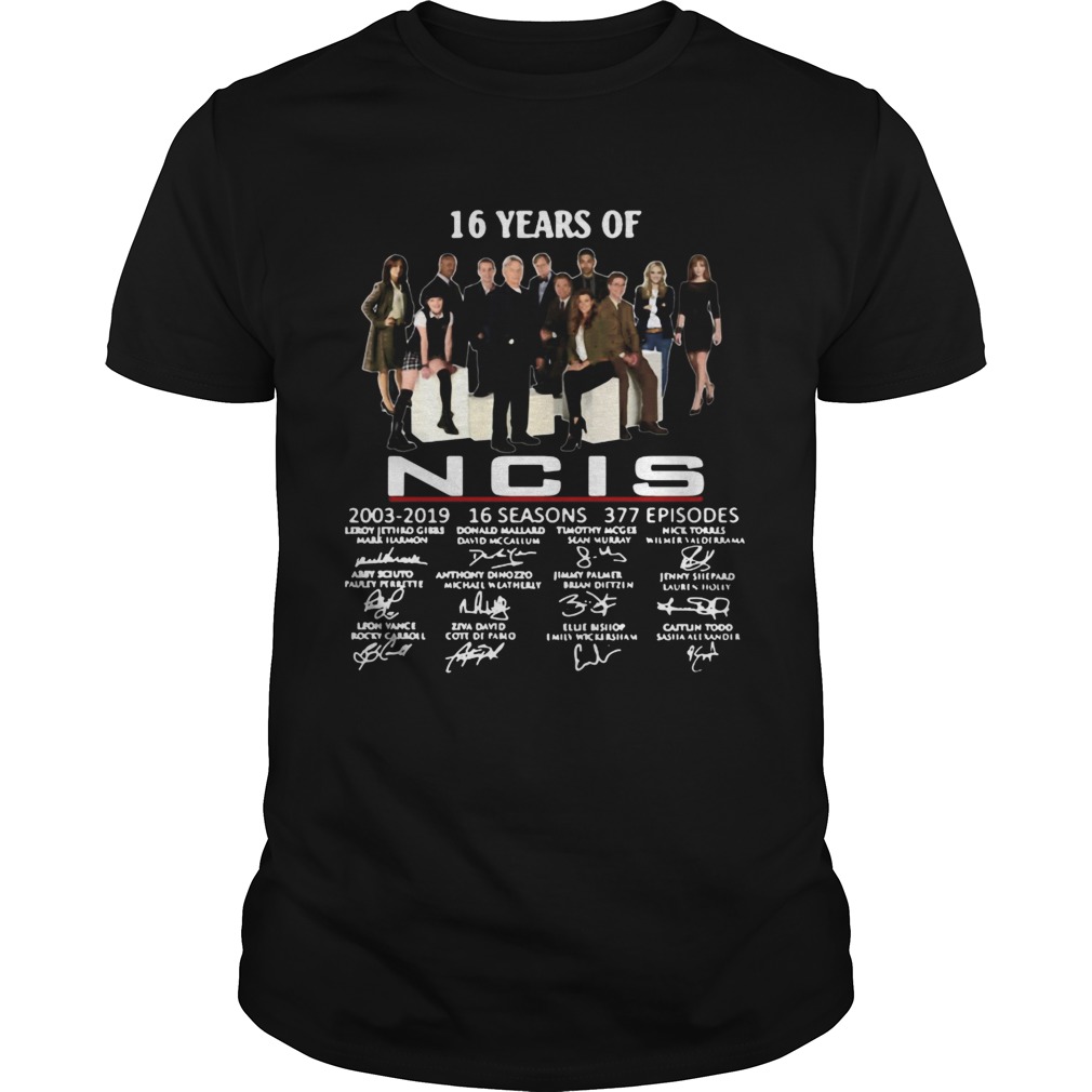 16 years of NCIS 20032019 signatures shirt