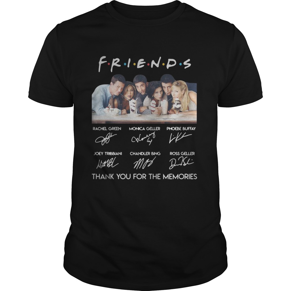 Friends characters signature thank you for the memories shirt