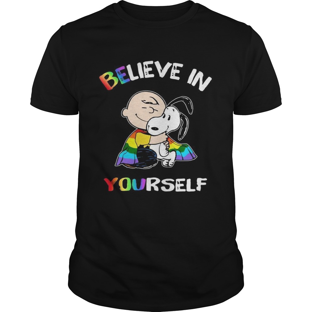 Lgbt Snoopy and Charlie Brown believe in yourself shirt