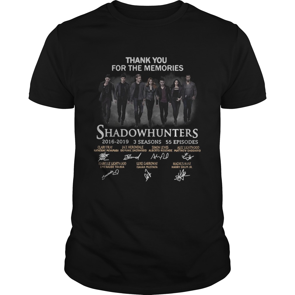 Shadowhunters 2016 2019 signature thank you for the memories shirt