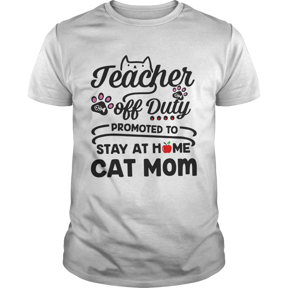 16x16 Cats 365 Teacher Off Duty Promoted to Stay at Home Cat Mom Throw Pillow Multicolor