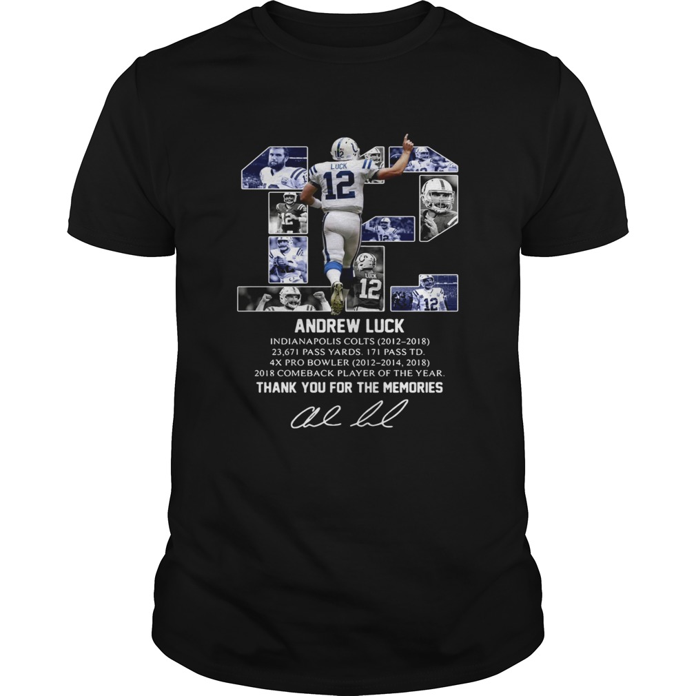 12 Andrew luck thank you for the memories signature Unisex