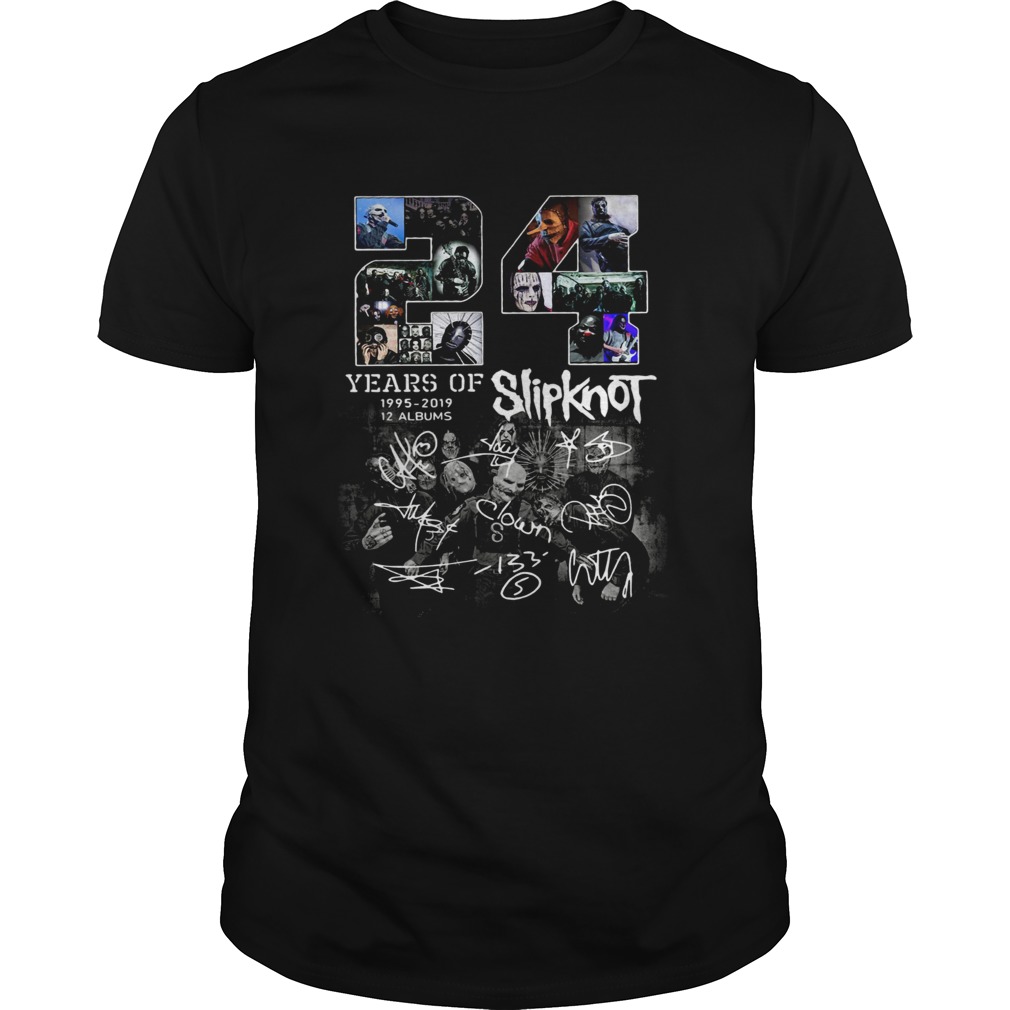 24 years of 1995 2019 12 albums Slipknot signature Halloween shirt