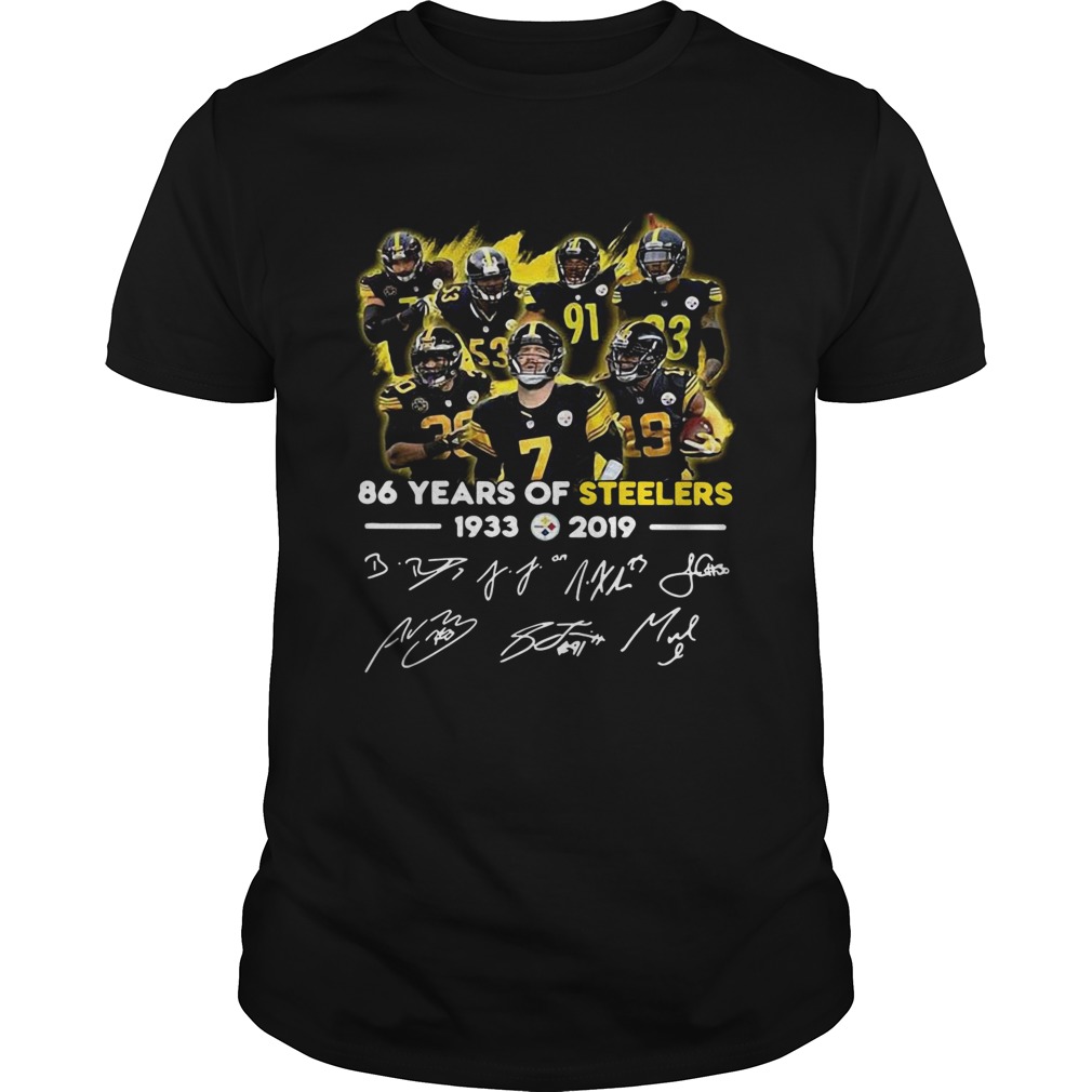 86 Years of Steelers 1933-2019 signatures shirt