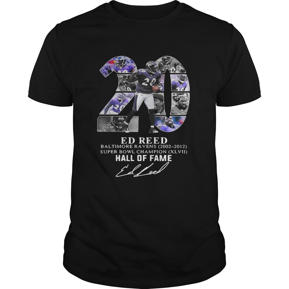 20 Ed Reed Baltimore Ravens 20022012 super Bowl Champion hall of fame shirt
