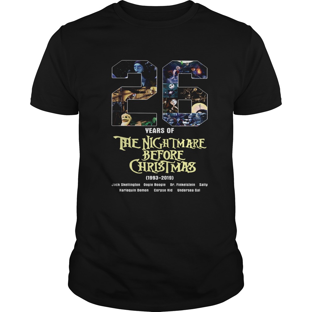 26 Years of The Nightmare Before Christmas 1983 2019 shirt