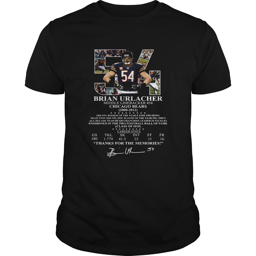 54 Brian Urlacher middle linebacker Chicago Bears shirt