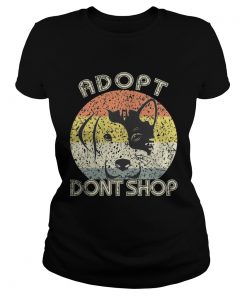 Adopt Dont Shop Vintage For Pet LoversCat And Dog TShirt Classic Ladies