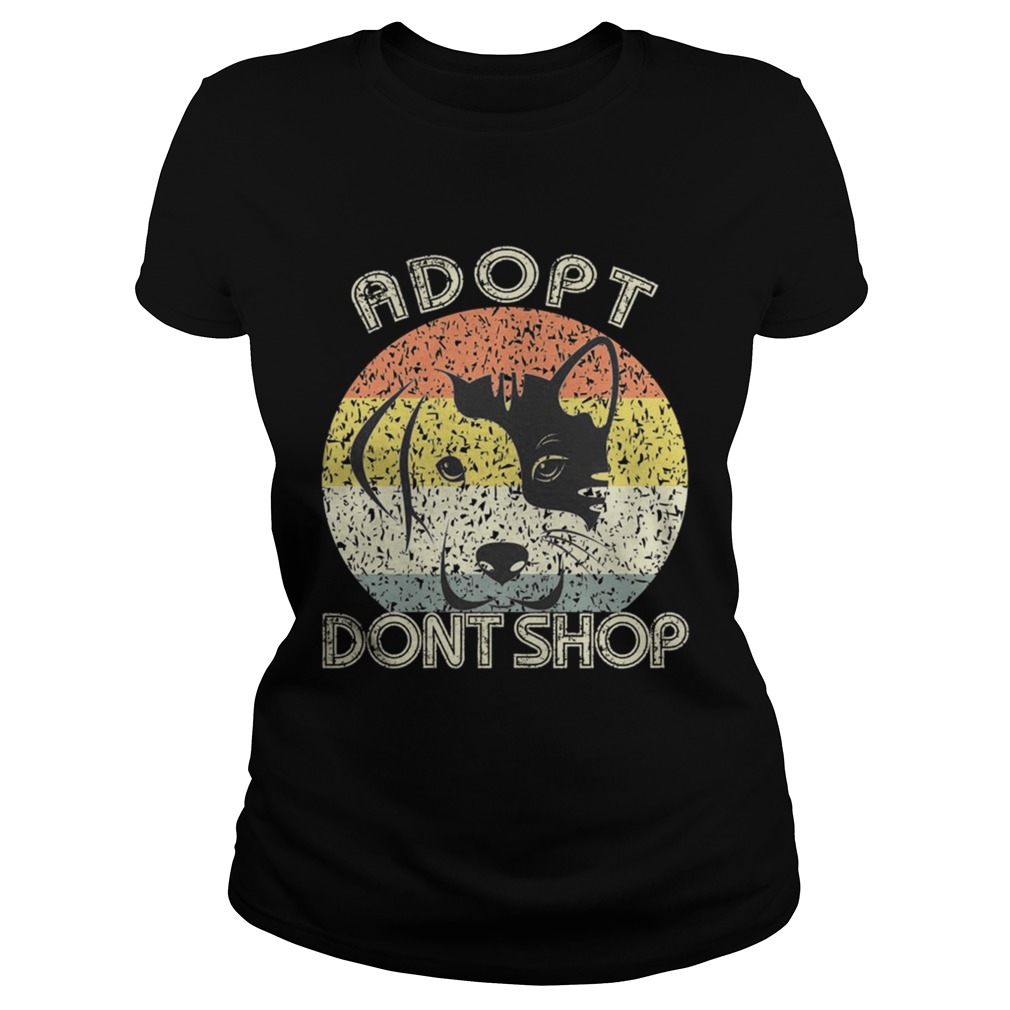Adopt Dont Shop Vintage For Pet LoversCat And Dog TShirt Classic Ladies