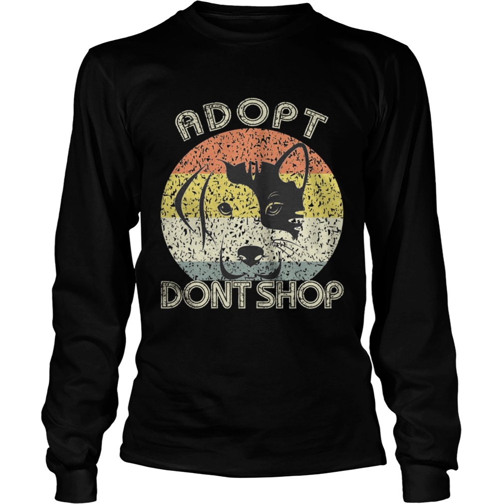 Adopt Dont Shop Vintage For Pet LoversCat And Dog TShirt LongSleeve