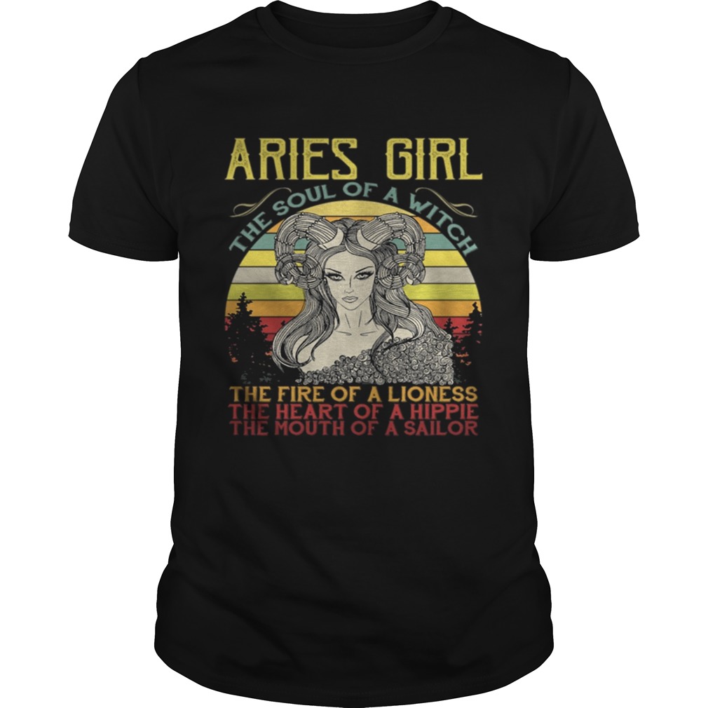 Aries Girl The Soul Of A Witch Heart Of A Hippie Shirt