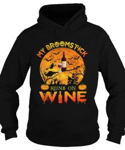 Awesome My Broomstick Run On Wine Moon Pumpkins Halloween  Hoodie