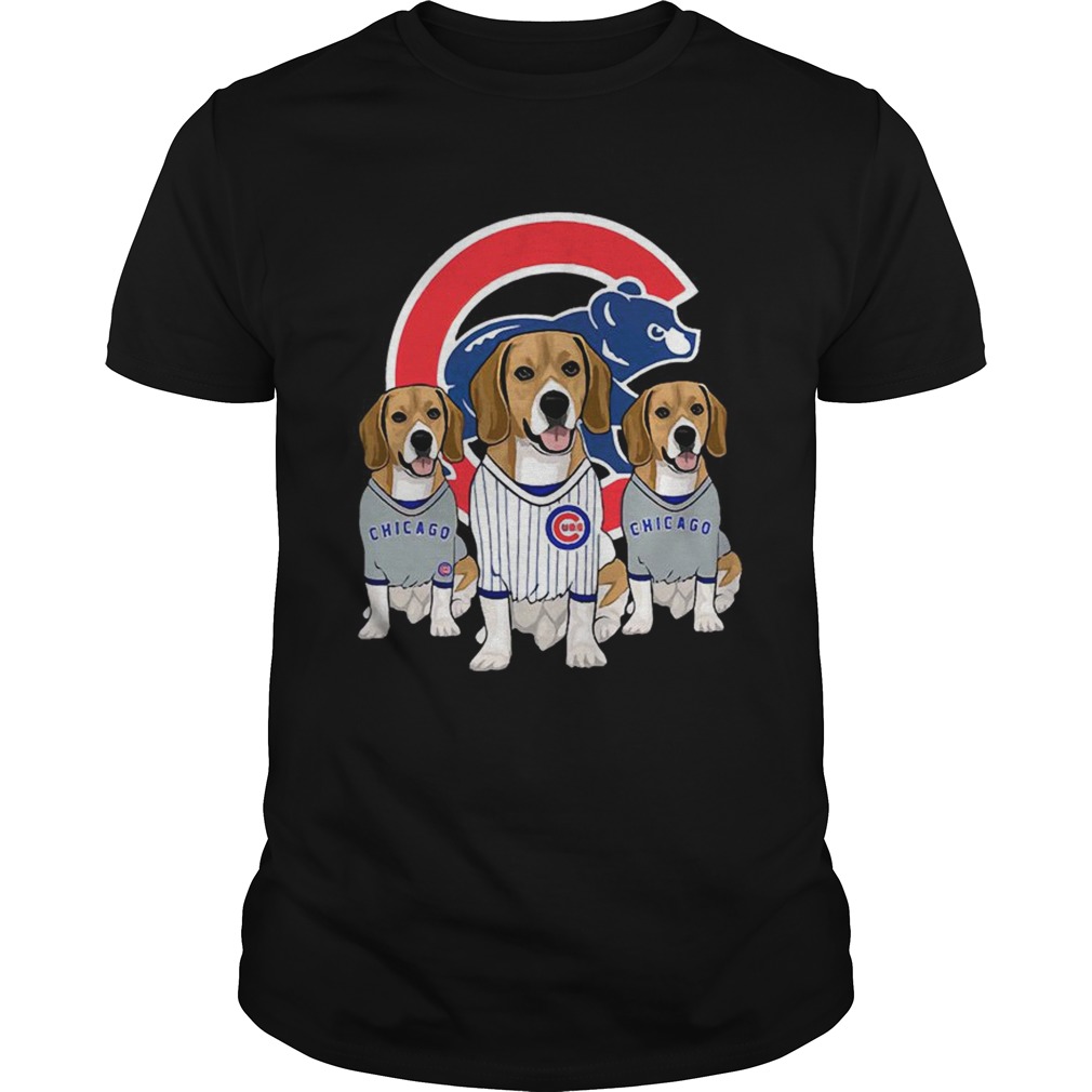 Beagle dog Chicago Cubs shirt