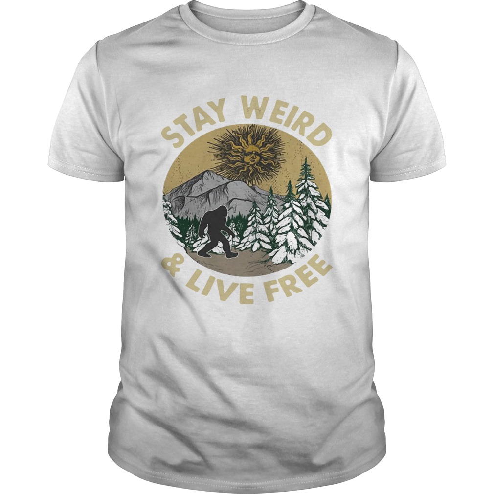 Bigfoot stay weird and live free retro shirt