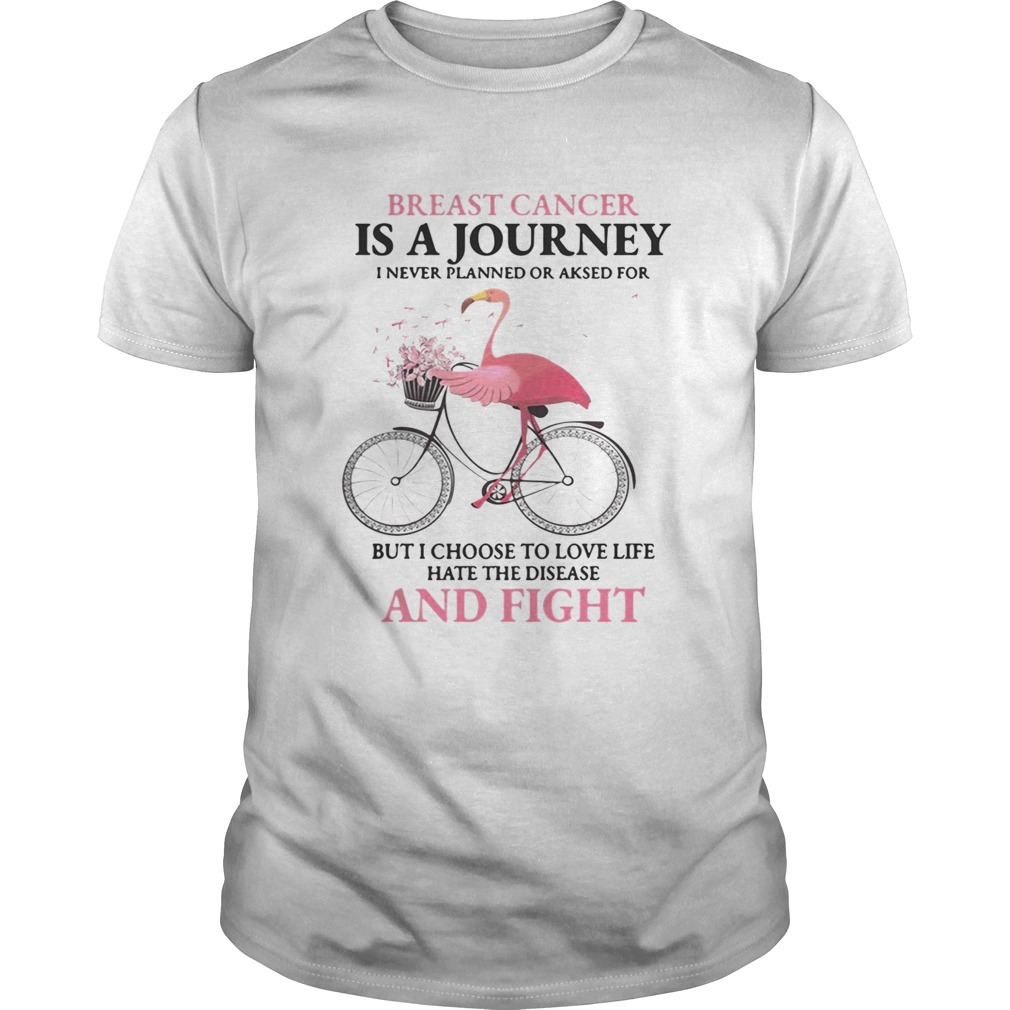Flamingo Breast Cancer Is A Journey I Never Planned Or Asked For Shirt